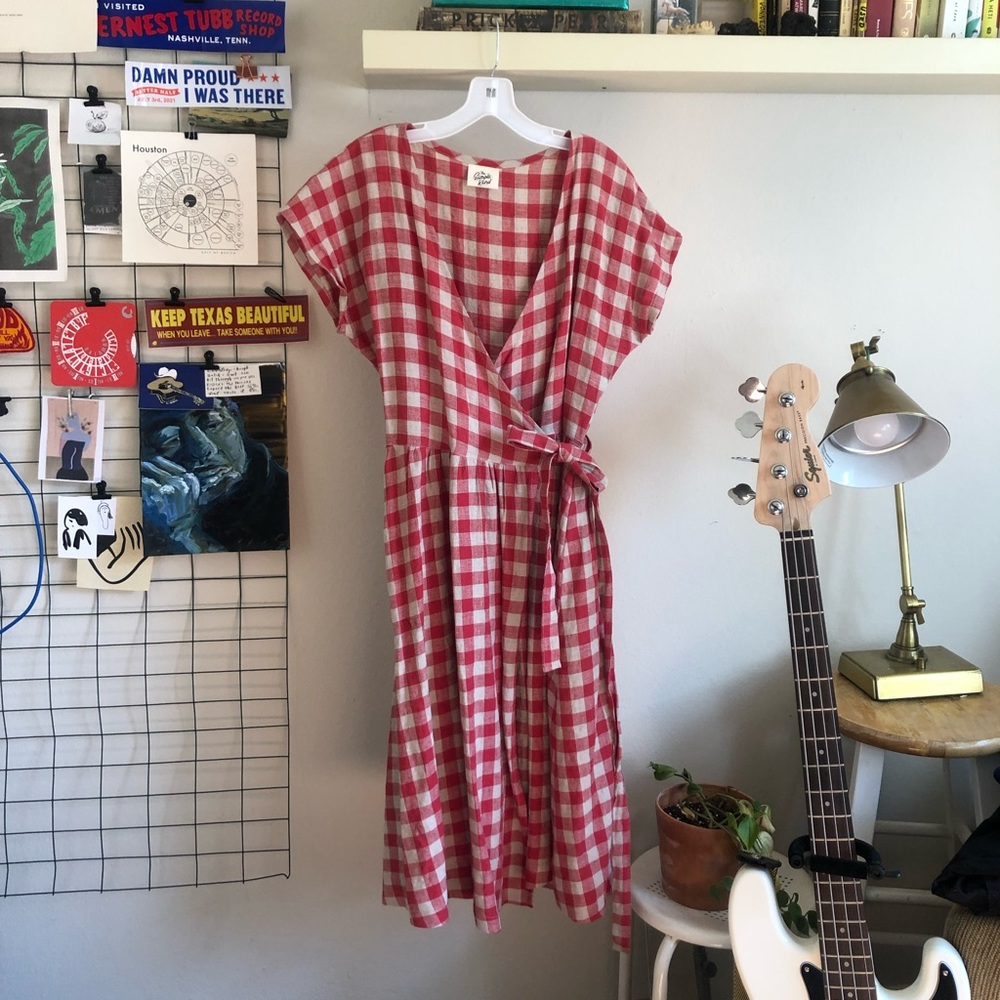 Handmade Linen Gingham Dress - 100% Linen
